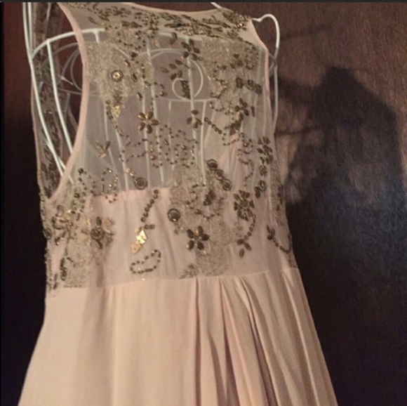 SOLD- ANTHROPOLOGIE silk beaded goddess dress- NWT - Picture 6 of 8